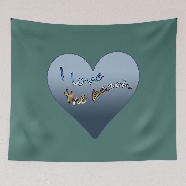 Item preview, I Love the Beach Blue Heart Colorful Text designed and sold by Beachy.