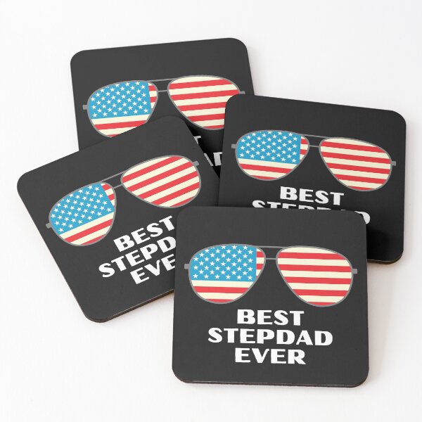 Item preview, Best Step Dad Ever with US American Flag in Sunglasses designed and sold by CaitU.