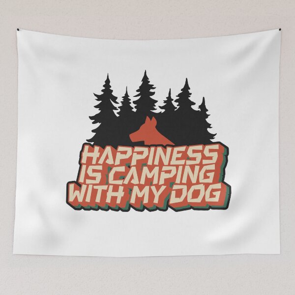 Item preview, Happiness is camping with my dog designed and sold by 4iman.