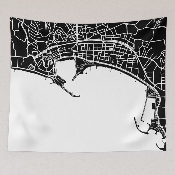 Item preview, Cannes Map - Black designed and sold by CartoCreative.
