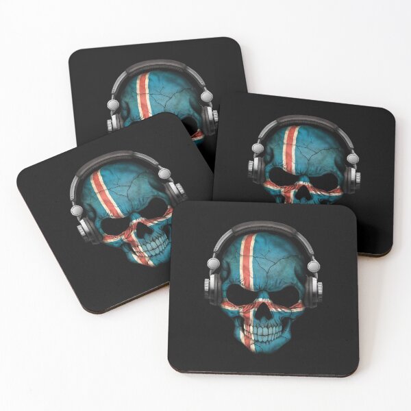 Item preview, Dark Skull Deejay with Icelandic Flag  designed and sold by JuarezJalee.