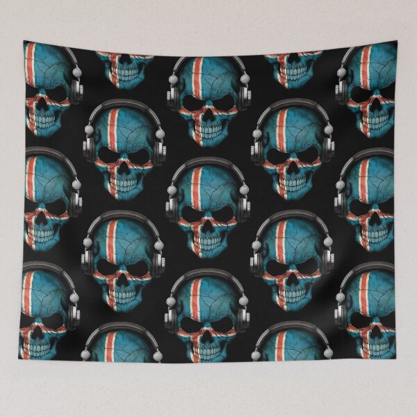 Item preview, Dark Skull Deejay with Icelandic Flag  designed and sold by JuarezJalee.