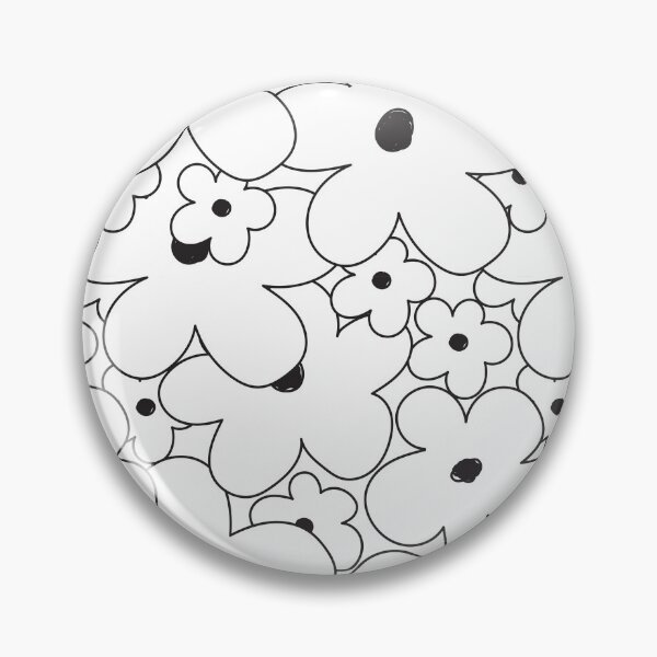 Item preview, flower free hand pattern white and black designed and sold by Chawanrach.