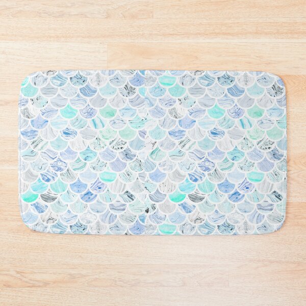 Item preview, Blue Mermaid Scales Watercolor Textured Pattern Under the Sea Design designed and sold by KaylaStudio.