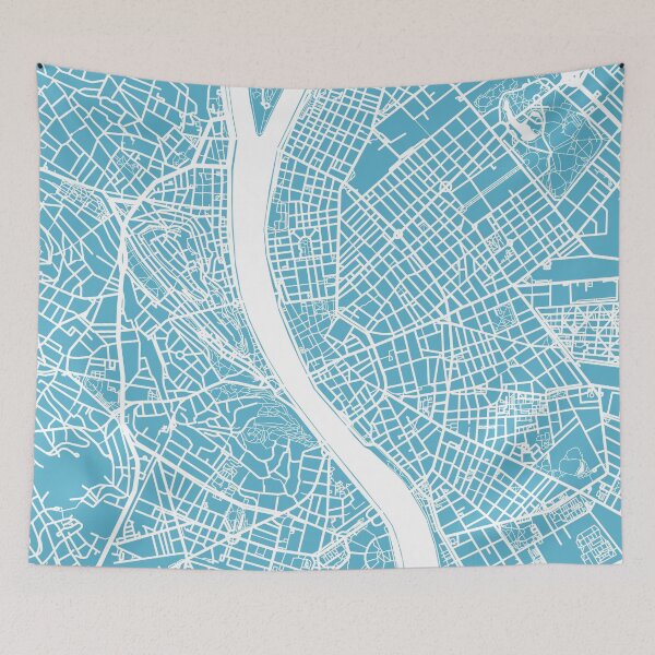 Item preview, Budapest Map - Baby Blue designed and sold by CartoCreative.