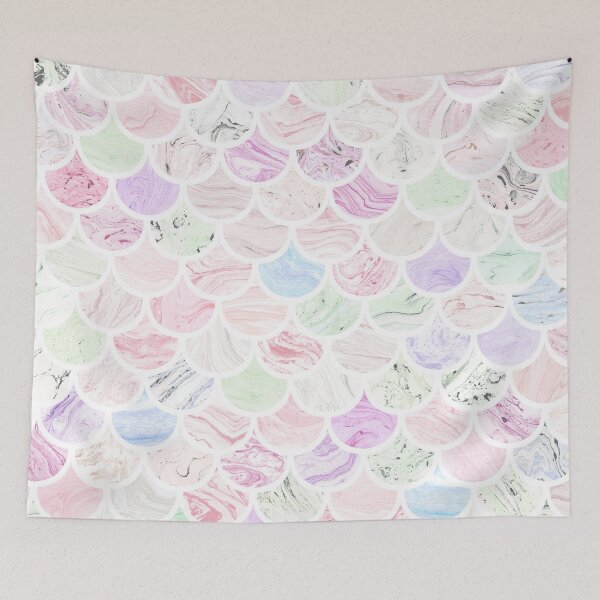 Item preview, Pastel Rainbow Mermaid Scales Textured Pattern Under the Sea Design designed and sold by KaylaStudio.