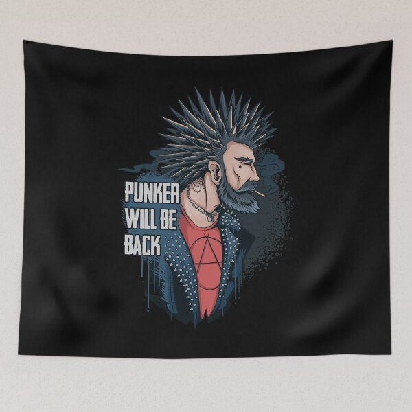 Item preview, The punker man smokes his hair spikes and wears a spiked rocker. designed and sold by king's Outfit.