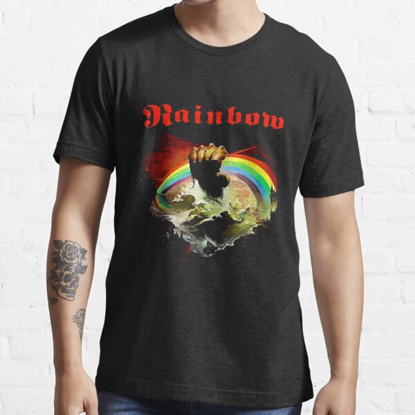 Officiel Rainbow BLACKMORES Unisexe T-shirt Rising Down to Earth ROCK ROLL ALBUM