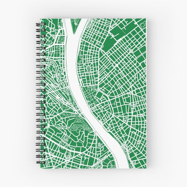 Item preview, Budapest Map - Green designed and sold by CartoCreative.