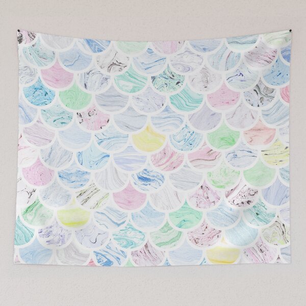Item preview, Cool Colorful Rainbow Mermaid Scales Textured Watercolor Pattern Under the Sea Design designed and sold by KaylaStudio.