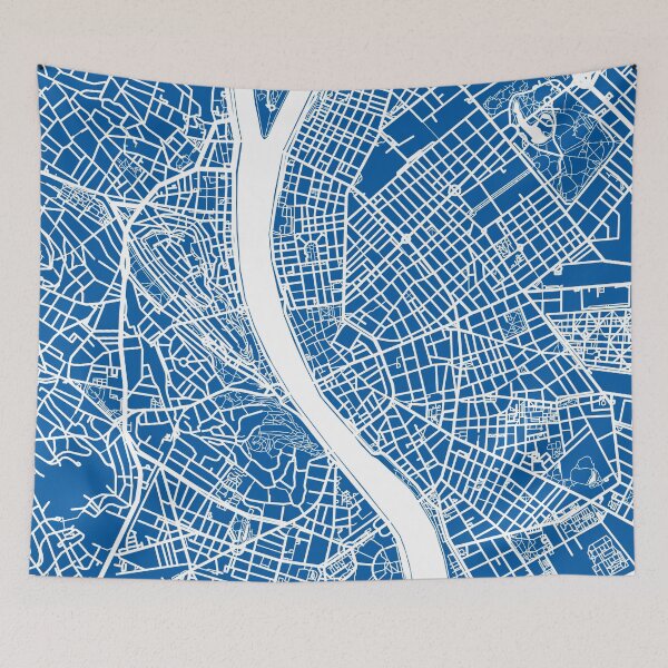 Item preview, Budapest Map - Deep Blue designed and sold by CartoCreative.
