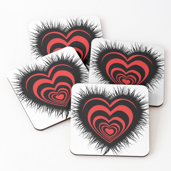 Item preview, Red and Black Hearts within black Heart with Lashes designed and sold by DomGDesign.