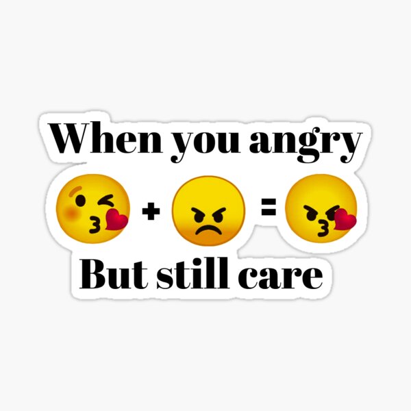 Angry Kissing Emoji Glossy Sticker