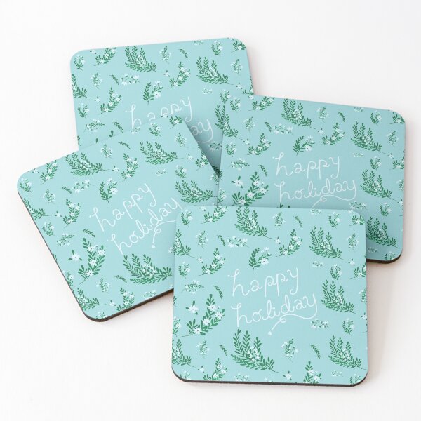 Item preview, happy holiday typo on flowers background designed and sold by Chawanrach.