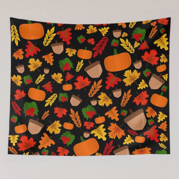 Item preview, Fall Pattern (Black Background) designed and sold by createdbyaldrin.