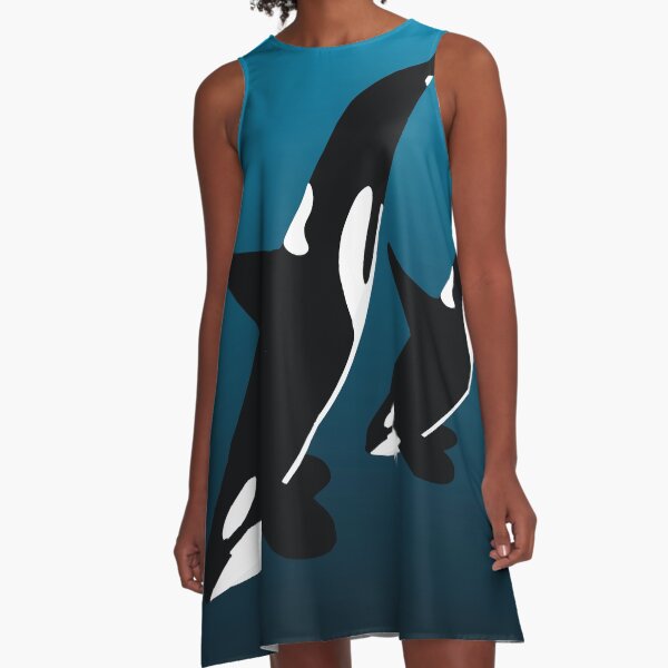Mutter und Kind schwarz - ORCA A-Linien Kleid