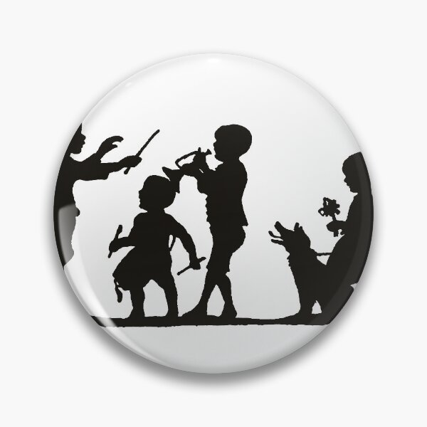 Item preview, Children make music together, the dog howls along, funny, beautiful, old silhouette designed and sold by Schulbrot.