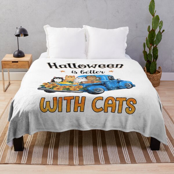 Item preview, Halloween Is Better With Cats Sunflower Truck Pumpkin designed and sold by jasperjuan77.