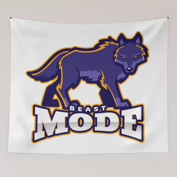 Item preview, Beast Mode Wolf White - Funny Gym designed and sold by GymWearDepot.