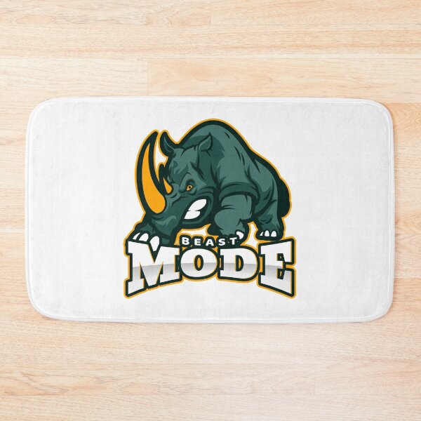 Item preview, Beast Mode Rhino White - Funny Gym designed and sold by GymWearDepot.