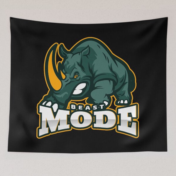 Item preview, Beast Mode Rhino Black - Funny Gym designed and sold by GymWearDepot.