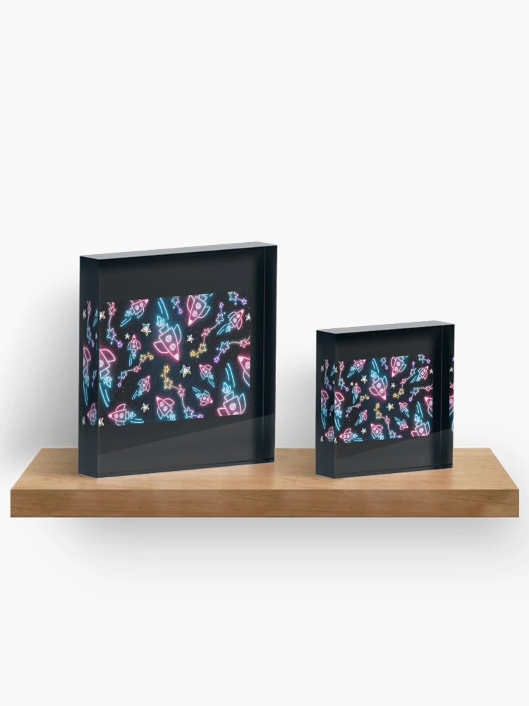 Thumbnail 3 of 5, Acrylic Block, Pattern Designs Colorful Abstract Geometric Pattern Sticker designed and sold by duron4.