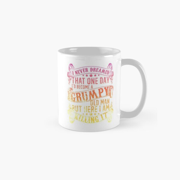 Grumpy Old Man Mug, Two Toned Coffee Cup for Whiny Friends and