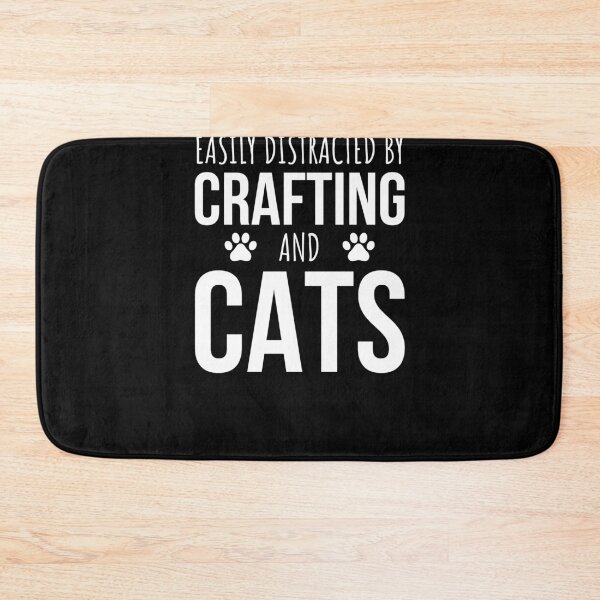 Item preview, Easily Distracted By Crafting And Cats designed and sold by cutesymerch.