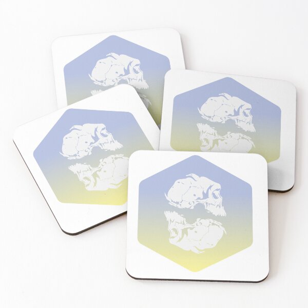 Item preview, hand-drawn skulls logo of simple shapes with fresh blue colors designed and sold by Half Mess.