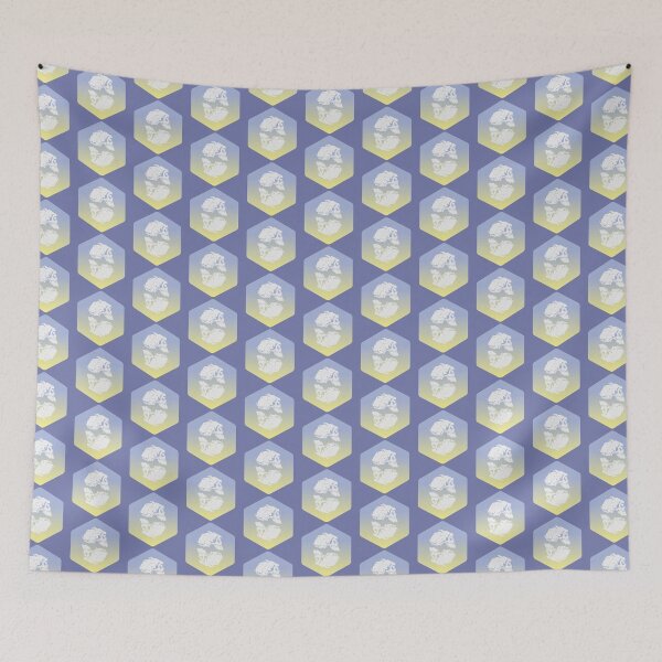 Item preview, hand-drawn skulls logo of simple shapes with fresh blue colors designed and sold by Half Mess.