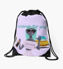 Party Aliens Drawstring Bag