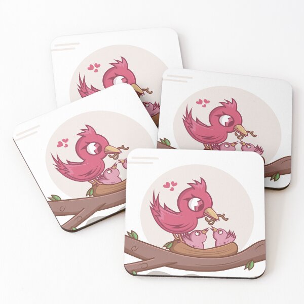 Item preview, Cute Mom Bird feeding newborn birds designed and sold by Black Maverik Estore.