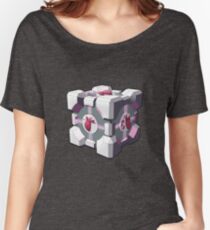 Companion cube has a heart Women's Relaxed Fit T-Shirt