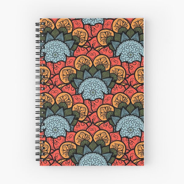 Item preview, Blue and Orange Floral Turkish Ornament Art - Flower Pattern designed and sold by GoldenZodiac888.
