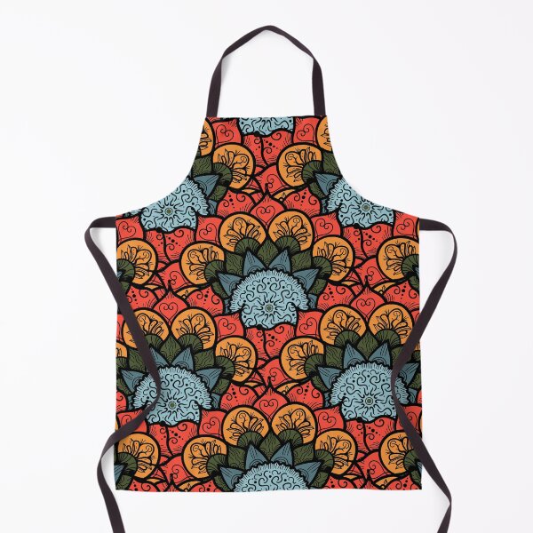 Item preview, Blue and Orange Floral Turkish Ornament Art - Flower Pattern designed and sold by GoldenZodiac888.