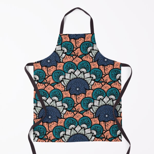 Item preview, Blue White and Orange Floral Turkish Ornament Art - Flower Pattern designed and sold by GoldenZodiac888.