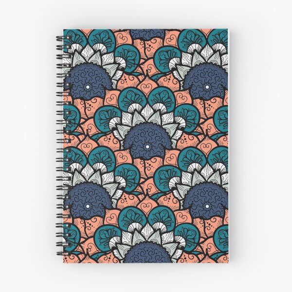 Item preview, Blue White and Orange Floral Turkish Ornament Art - Flower Pattern designed and sold by GoldenZodiac888.