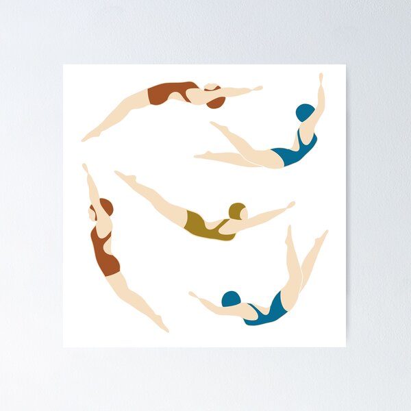 How to Swim Vintage French Swimmers Art Print for Sale by AntiqueImages