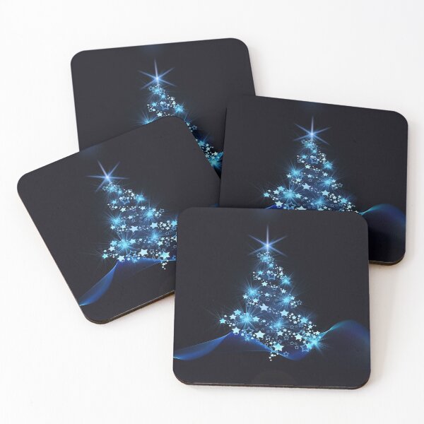 Item preview, Sparkling Blue Christmas Tree Modern Stars designed and sold by livianasgifts.