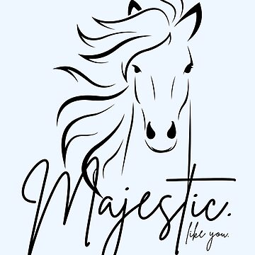 Artwork thumbnail, Classic White & Black "Majestic ... like you" Horse by Dream Big! by E. H.