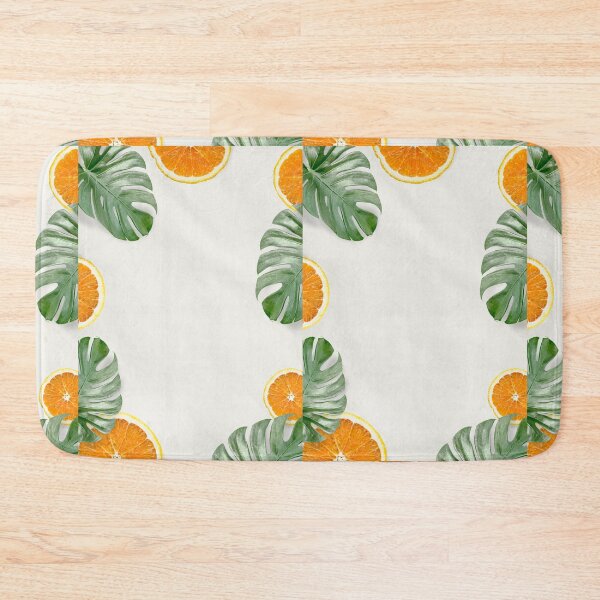 Item preview, Green Monstera leaves and orange background designed and sold by Priya Mishra.