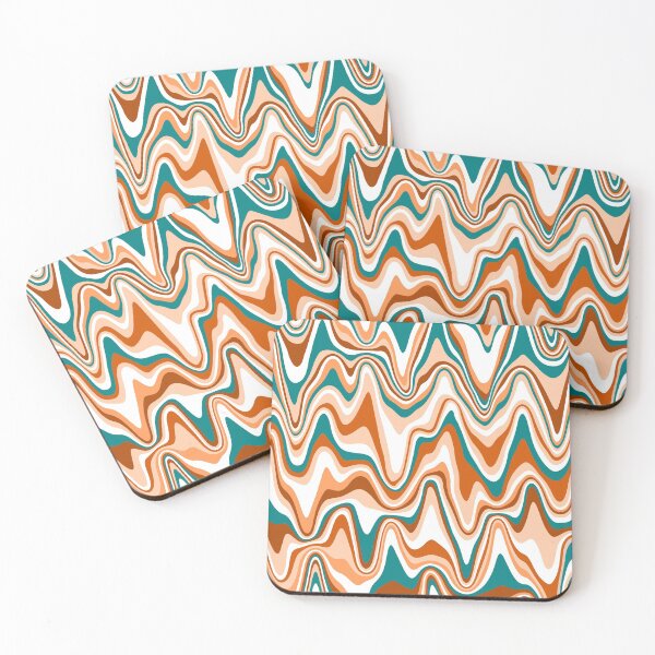 Item preview, Abstract Marbled Stripes, Teal and Terracotta designed and sold by meggydesigns.