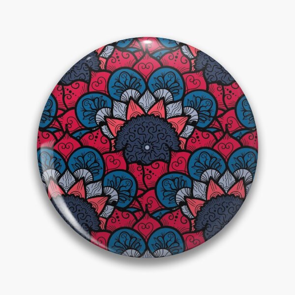 Item preview, Red and Blue Floral Turkish Ornament Art - Flower Pattern designed and sold by GoldenZodiac888.