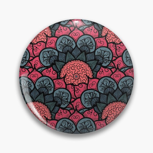 Item preview, Red and Dark Blue Floral Turkish Ornament Art - Flower Pattern designed and sold by GoldenZodiac888.