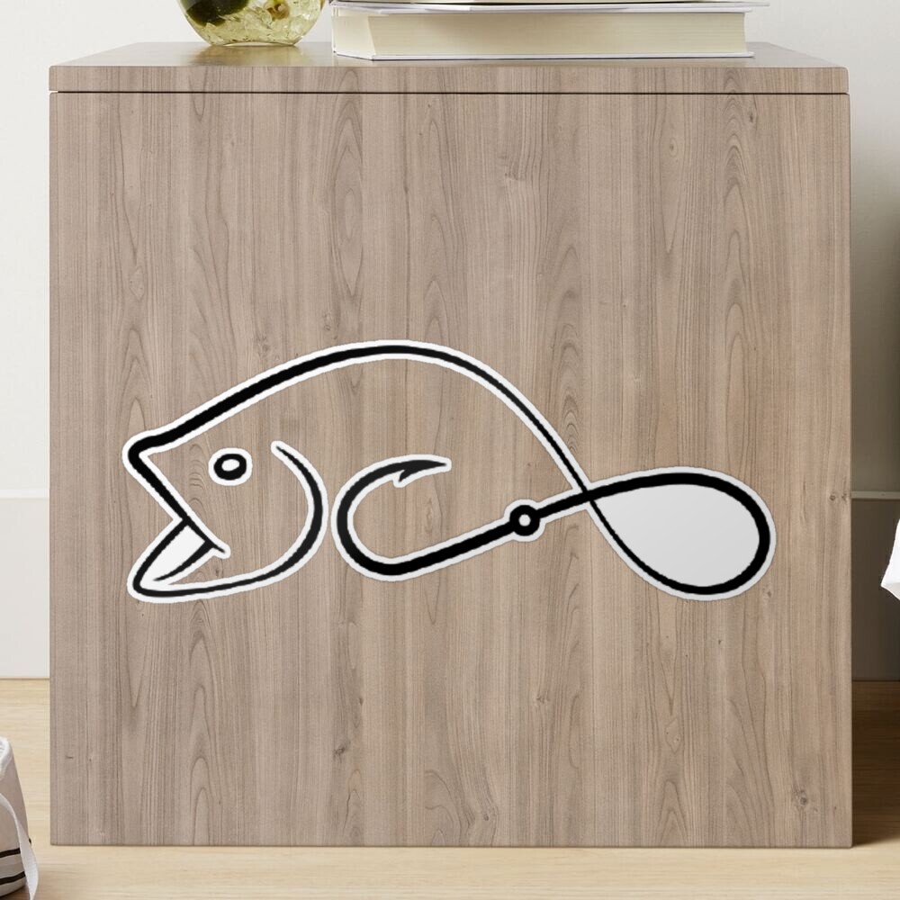 fishing hook heartbeat Funny Fisher Gift Sticker for Sale by