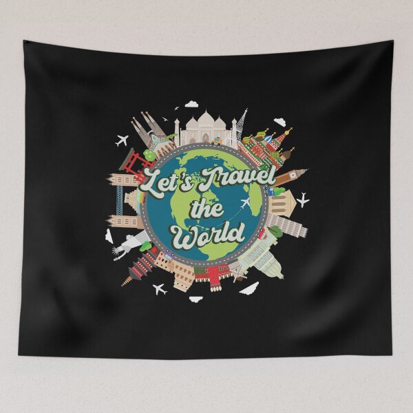 Item preview, World tour world map Travel trip vacation gift backpacker designed and sold by Lenny Stahl.