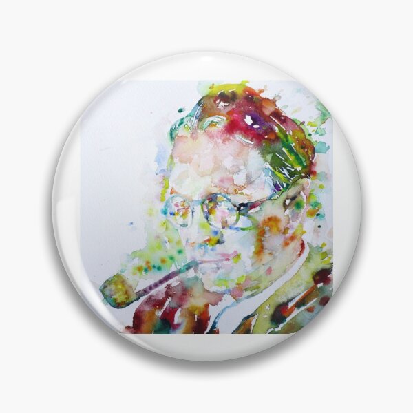 Aperçu de l'œuvre RAYMOND CHANDLER - portrait aquarelle créée et vendue par lautir.