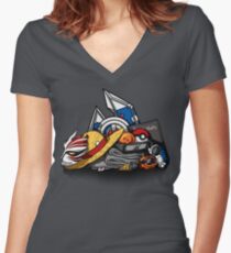 Anime Shonen & Monsters Women's Fitted V-Neck T-Shirt