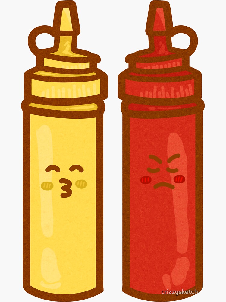 "Lustige Senf und KetchupEmojiIllustration" Sticker von crizzysketch