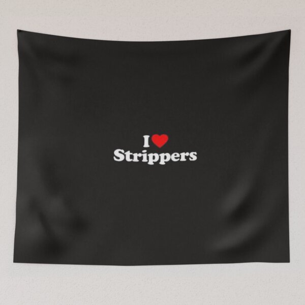 Item preview, I Love Strippers Heart Souvenir Funny T-Shirt designed and sold by bigshoop.